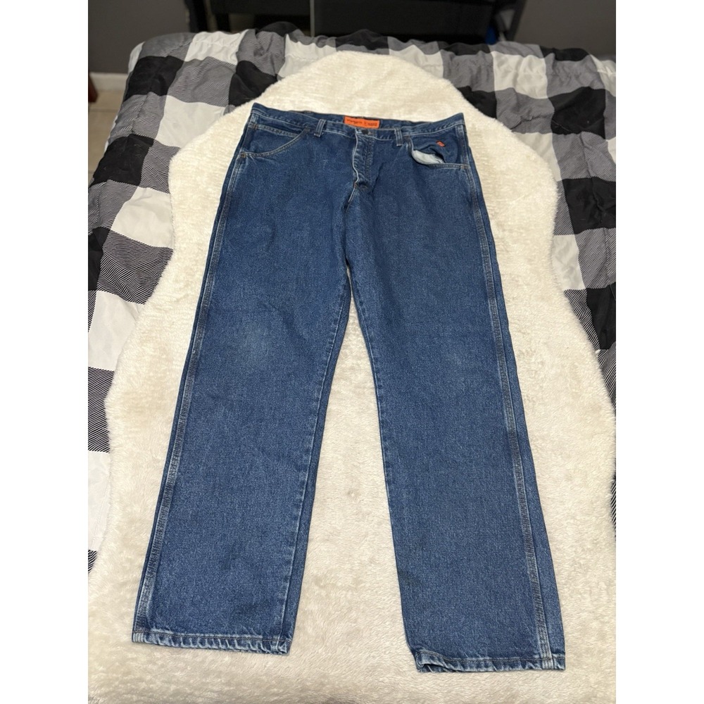 Wrangler FR Fire Resistant Cat 2 Mens Blue Denim Jeans Size 40x33 Pants